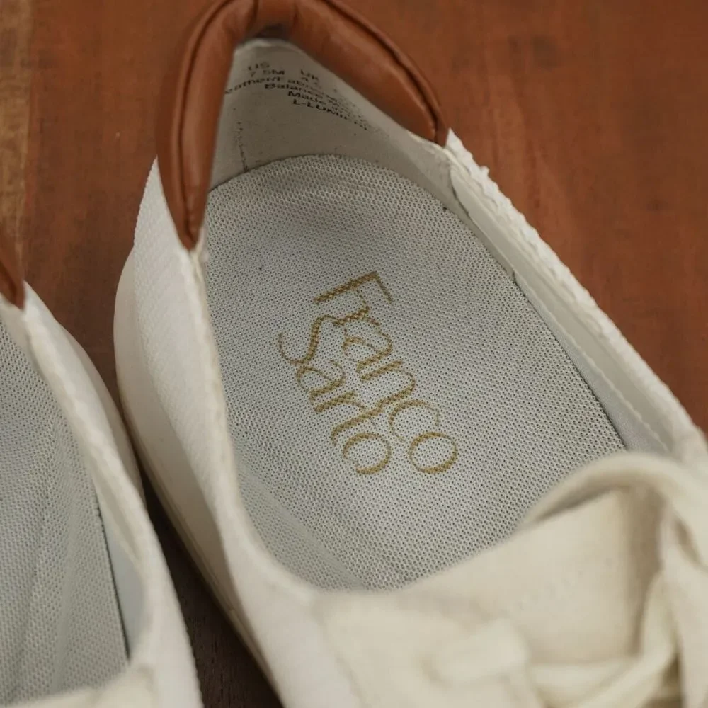 Franco Sarto Womens Lumiere Sneakers Shoes White Suede Mesh Lace Up 7.5M - Picture 7 of 10